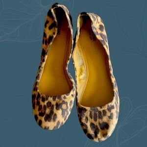 Faux Suede Cheetah Leopard Flats Size 8.5